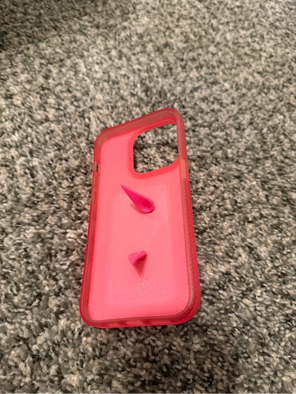 iPhone 14 Pro Loopy Case Floral Pink and Teal Phone Case with Loop Grip